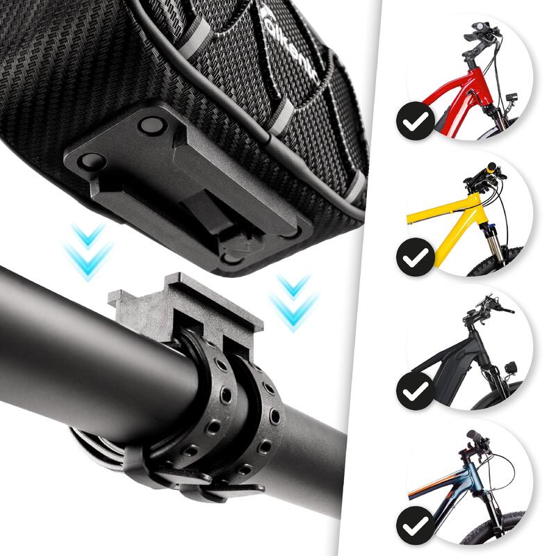 Sacoche de cadre pour velo Sacoche velo impermeable avec protection pluie 1,8L