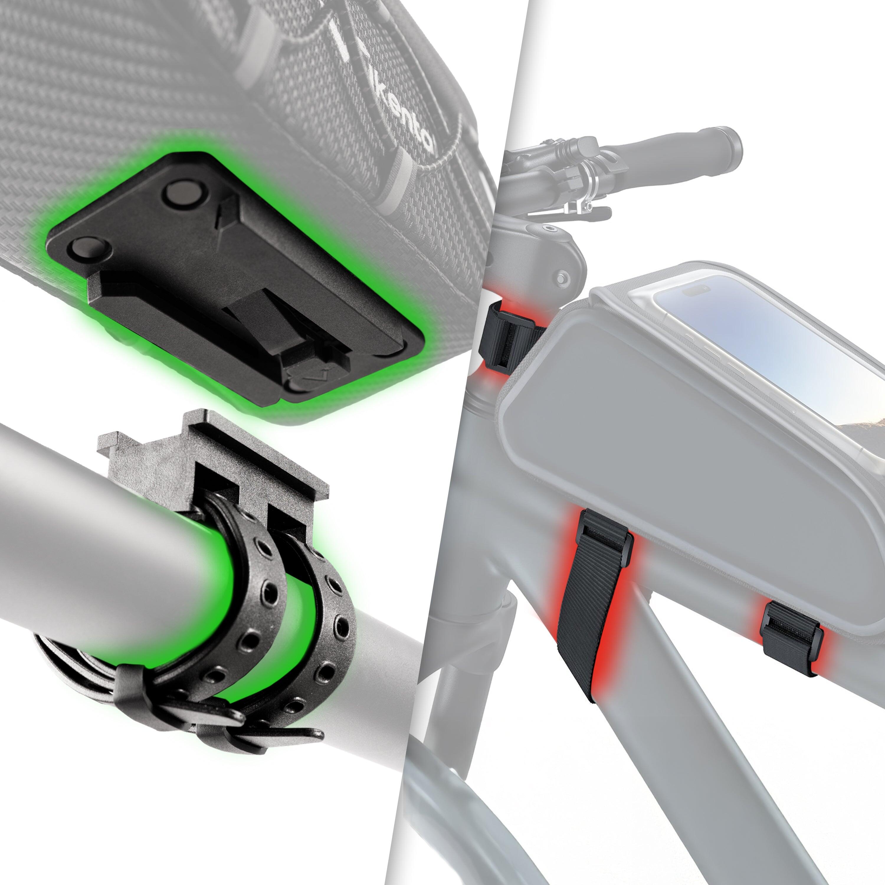 Frame Bag - con scomparto per telefono e protezione contro la pioggia nera 4/7