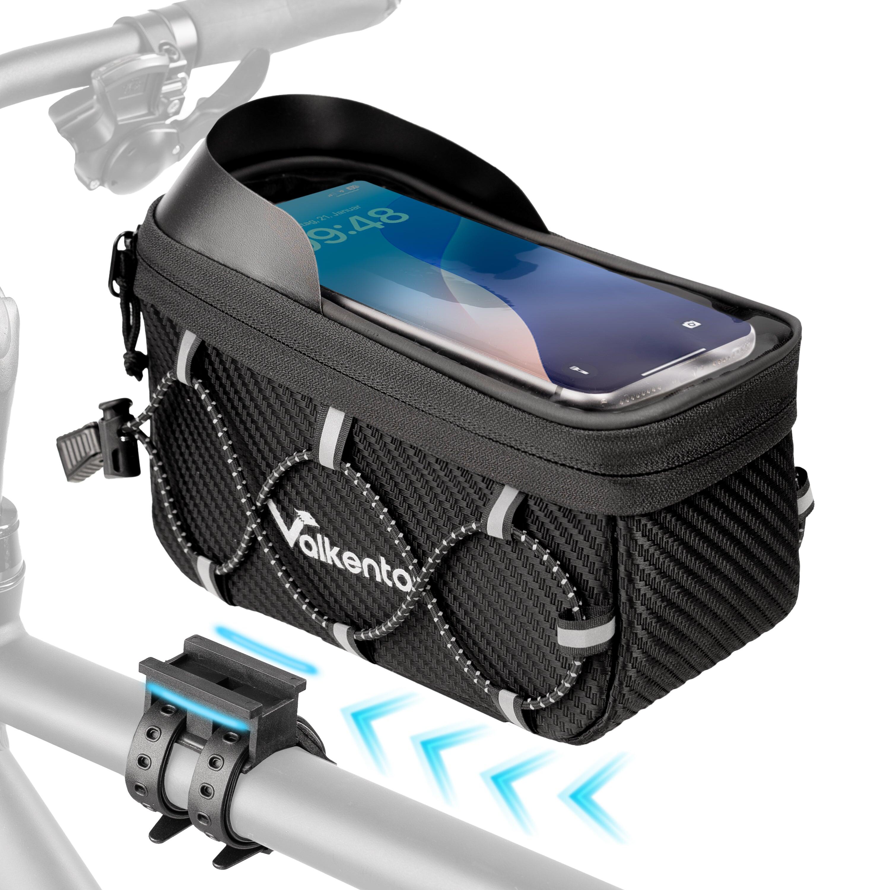 Valkental - Sacoche De Cadre Pour Velo Sacoche De Velo Impermeable 1,8l Poche Pour Portable - Sacoche De Cadre - Noir - 1,8 L - Decathlon