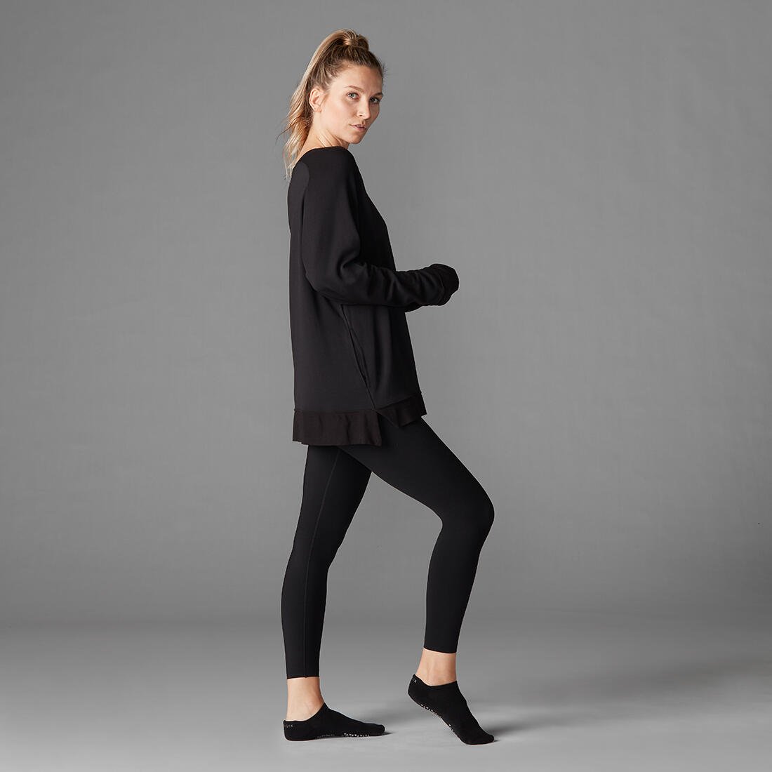 Womens/Ladies Cozy Sweatshirt (Black) 4/4