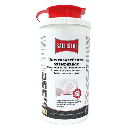 Ballistol Universaltücher Spenderbox 130 trockene Tücher 20x19cm