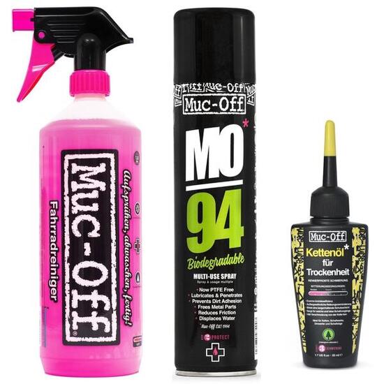 Muc Off Fahrradreiniger Set Wash, Protect & Dry Lube Kit 3-teilig