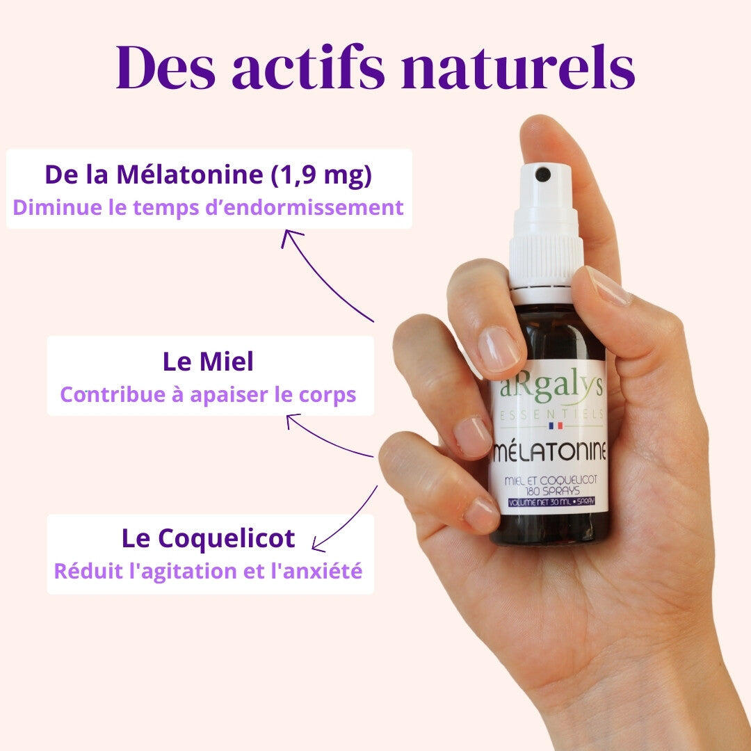 Spray sommeil - Mélatonine Miel et Coquelicot - 3 mois 3/5