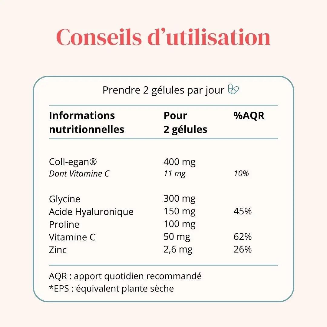 Pré-Collagène Vegan et acide hyaluronique - articulation et peau - 60 gélules 6/6