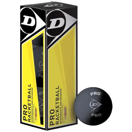 Pro" RacquetballBälle 3erPack Damen und Herren Schwarz Einheitsgröße