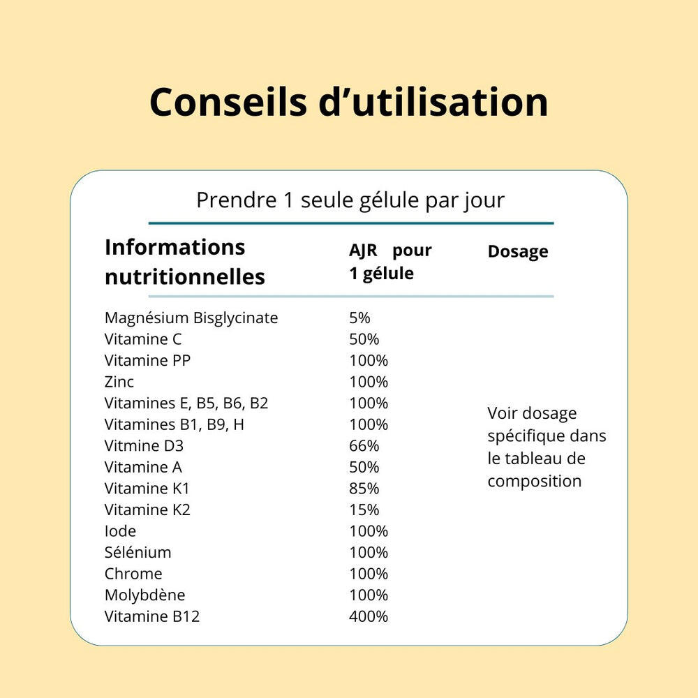 Multivitamines et minéraux - Énergie et vitalité - 60 gélules 6/6