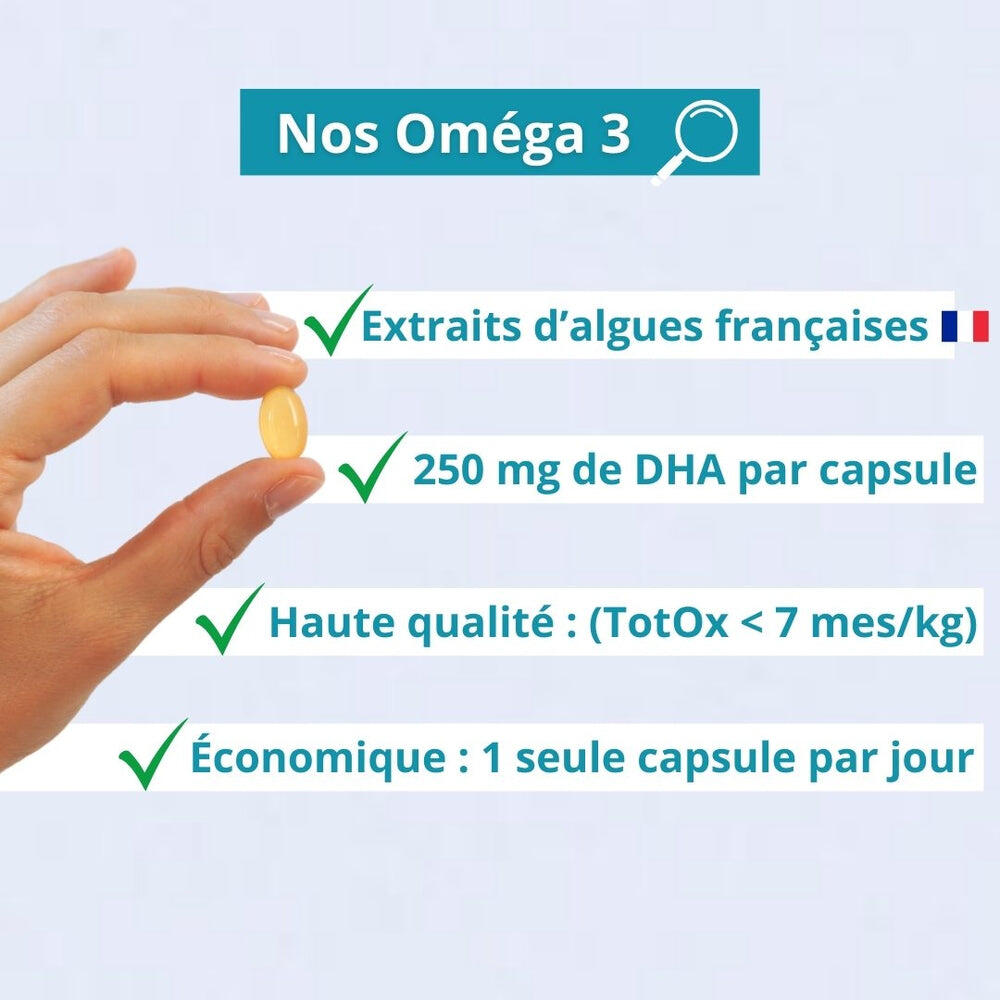Oméga 3 DHA d'algues - Système nerveux mémoire et circulation - 60 gélules 3/6