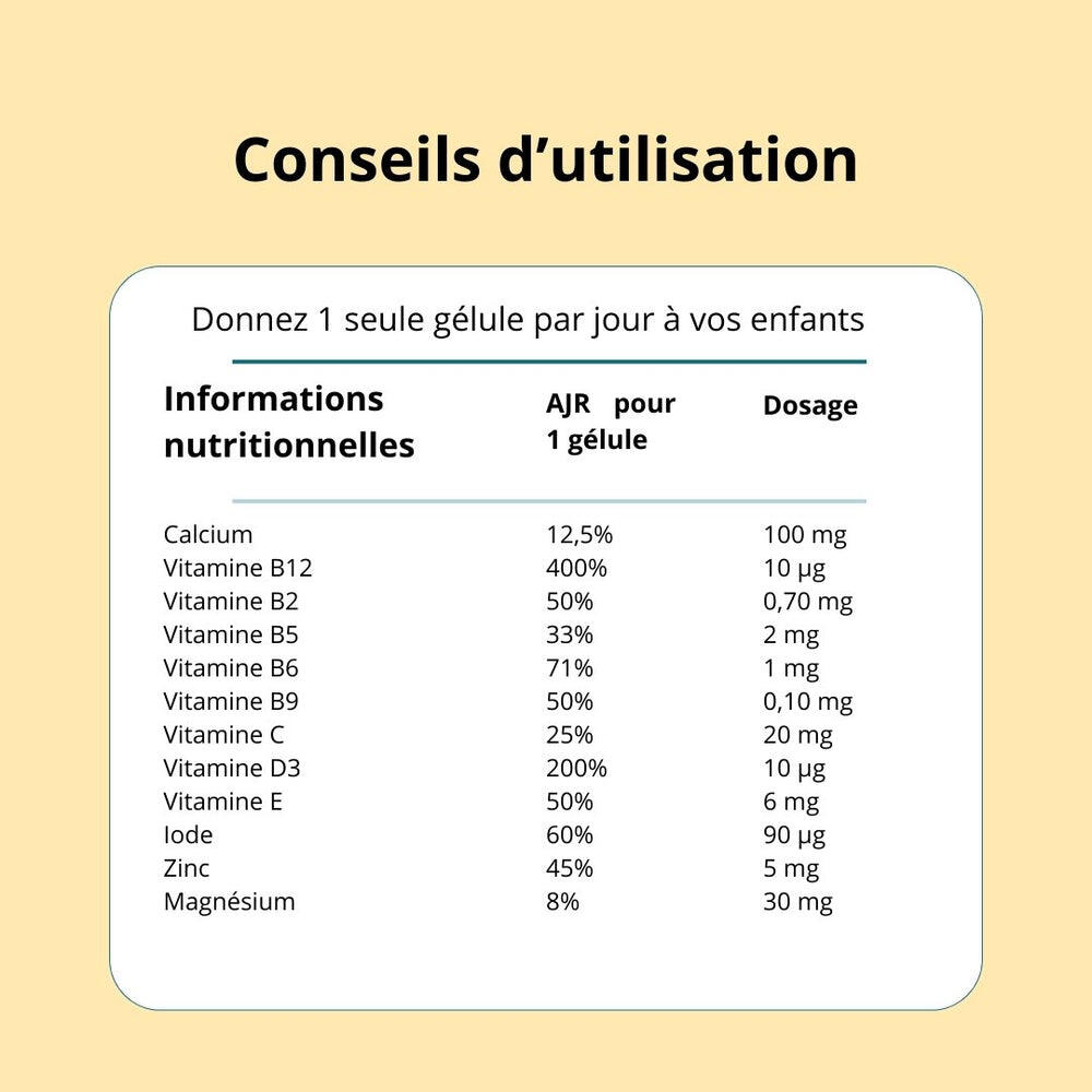 Multivitamines et minéraux pour enfants - 60 gélules 5/5