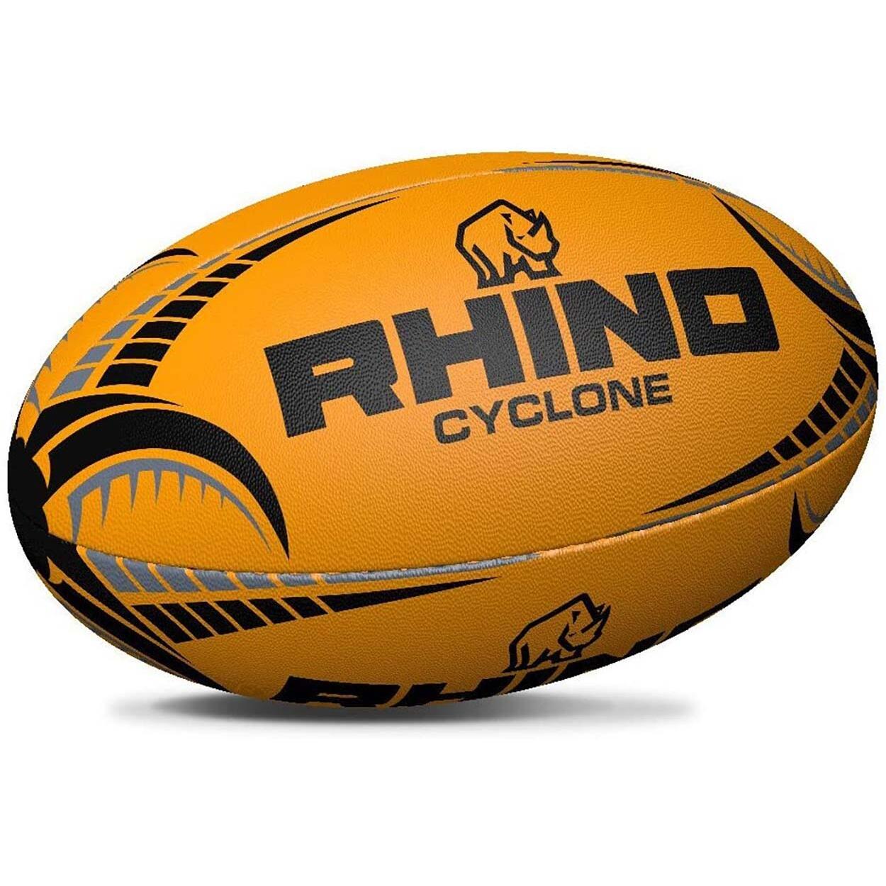 Palla Da Rugby Rhino Cyclone Arancione Fluorescente 4/4