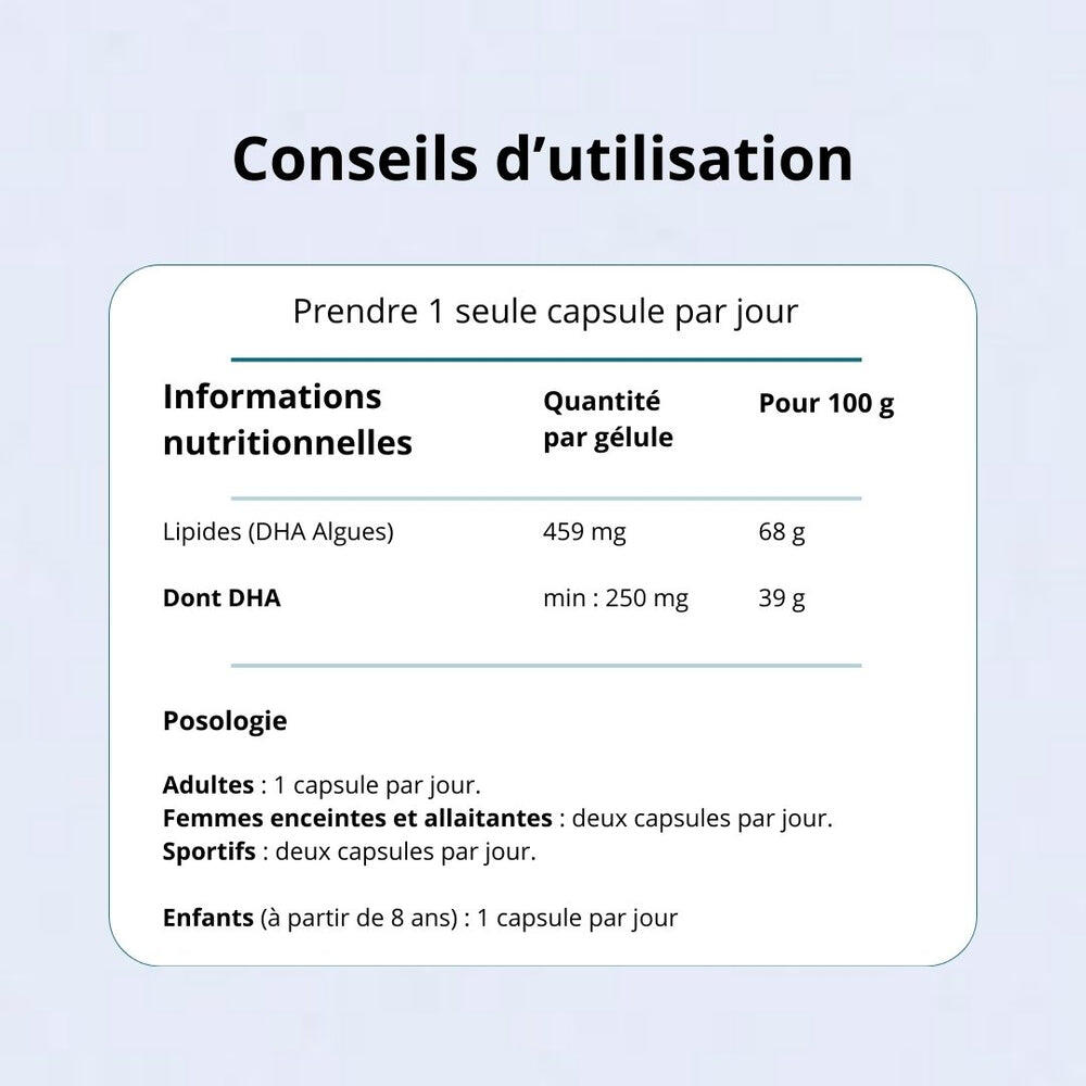 Oméga 3 DHA d'algues - Système nerveux mémoire et circulation - 60 gélules 6/6