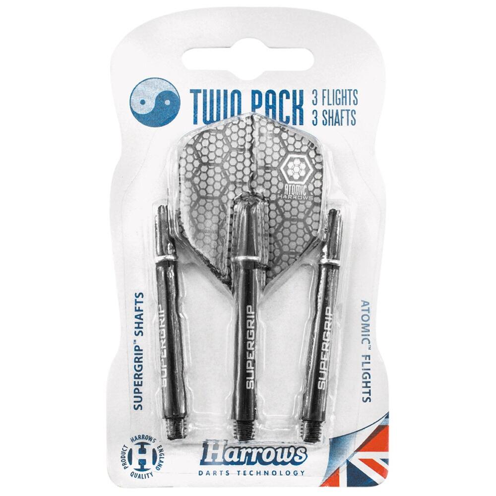 Twin Pack Dart Flights (Black/Silver) 3/3