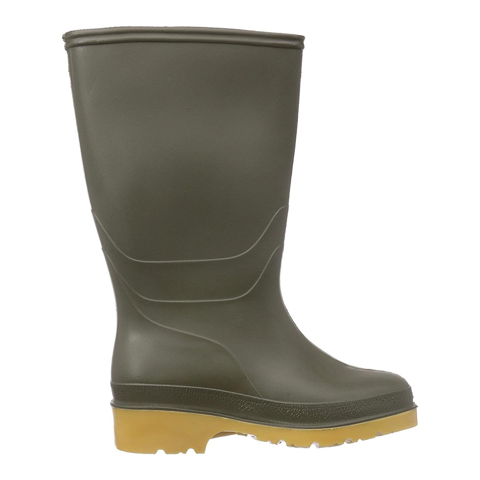 Junior Dull Wellington Boots (Green) 3/4