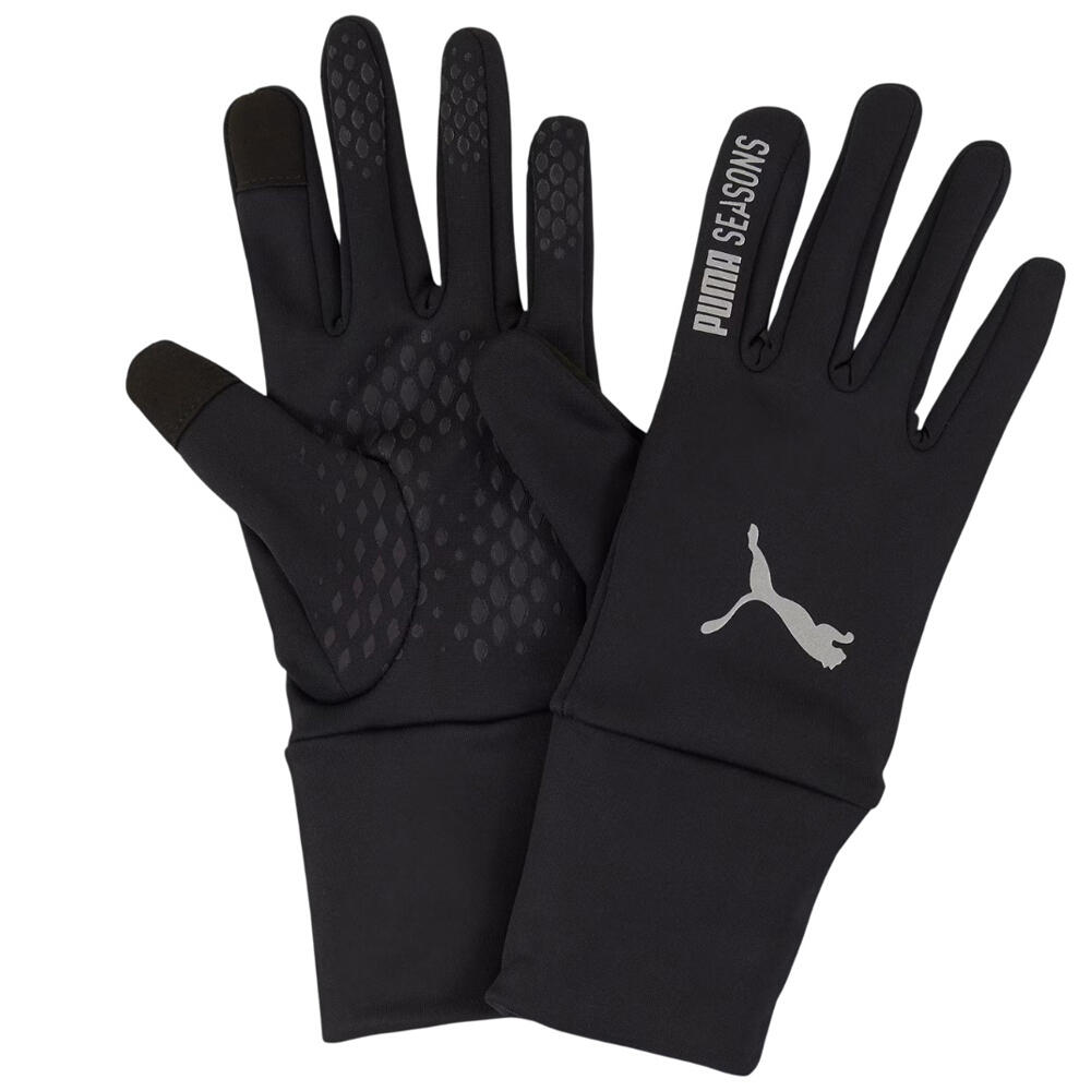 PUMA Uniseks 42022 Handschoenen voor volwassenen (Set van 2) (Zwart)