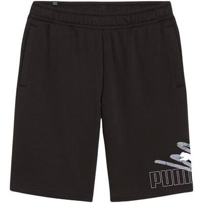 Ess+ grafische print logo heren shorts (zwart)