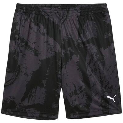 Heren train all day korte broek met allover print (zwart)
