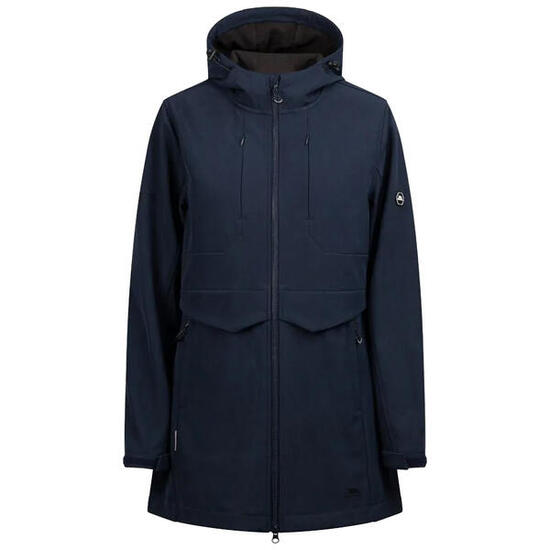 Veste Softshell Trespass AYLMER Femme bleu marine chiné, capuche, TPU
