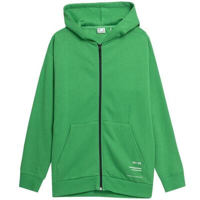 Heren polycotton full zip hoodie (groen)