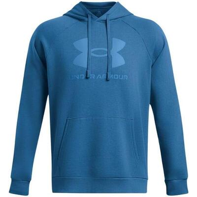 Heren rival logo fleece hoodie (blauw)