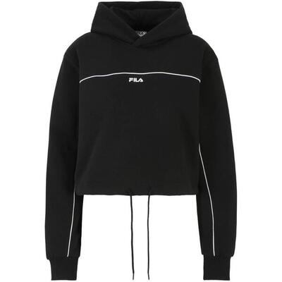 Dames laagna crop hoodie (zwart)