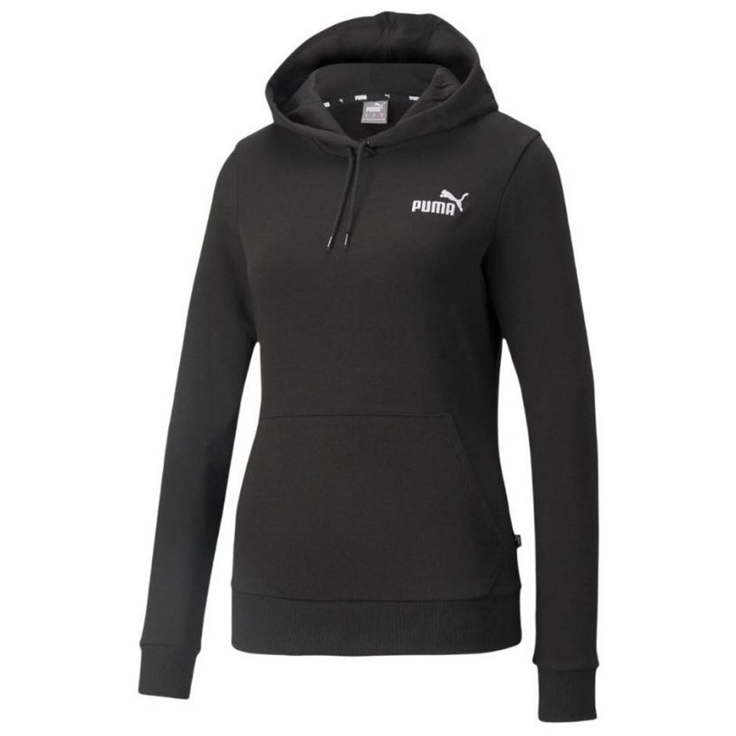 PUMA Dames ESS+ Geborduurde Hoodie (Zwart)