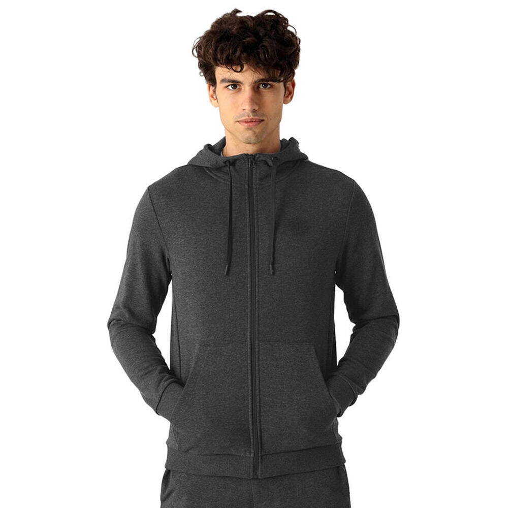Felpa Con Cappuccio E Zip Intera Uomo 4F H4Z22 Grafite 3/3