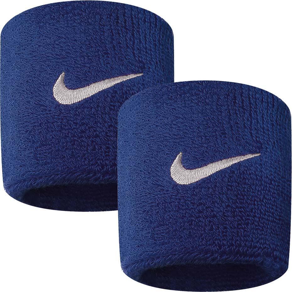 NIKE Unisex Volwassene NN04402 Swoosh Polsband (Set van 2) (Marineblauw)