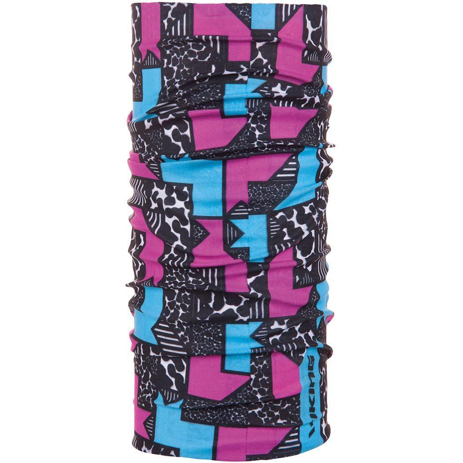 VIKING Gewone bandana met patroon voor volwassenen (Zwart/Roze/Blauw)