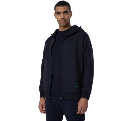 Heren polycotton full zip hoodie (marineblauw)