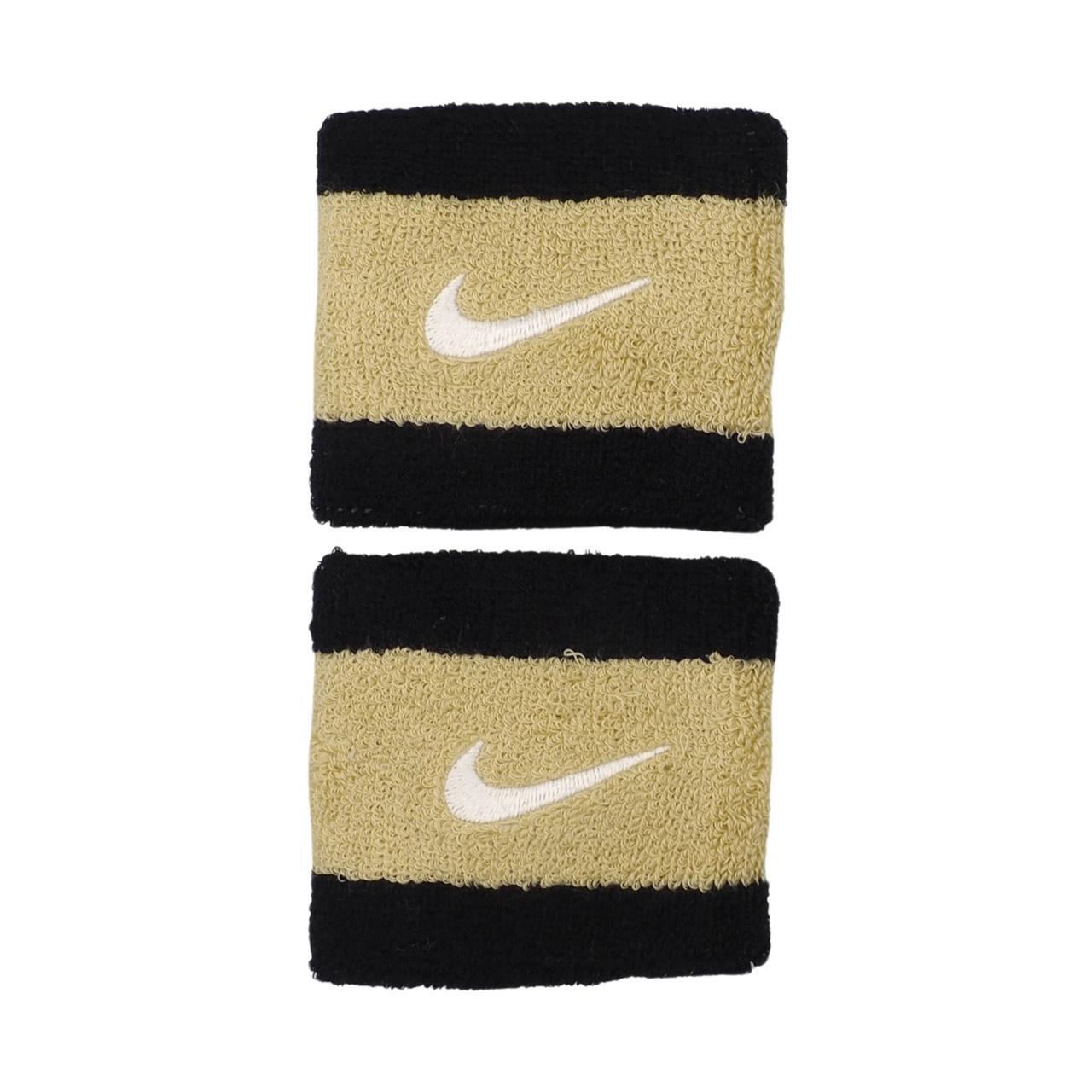 NIKE Swoosh Polsband (Set van 2) (Zwart/Goud)