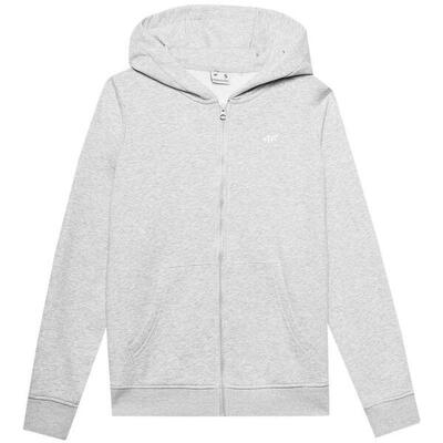 Dames f0956 hoodie met volledige rits (grijs/zilver)