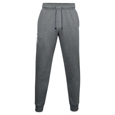 Heren rival fleece logo joggingbroek (grijs/zilver)