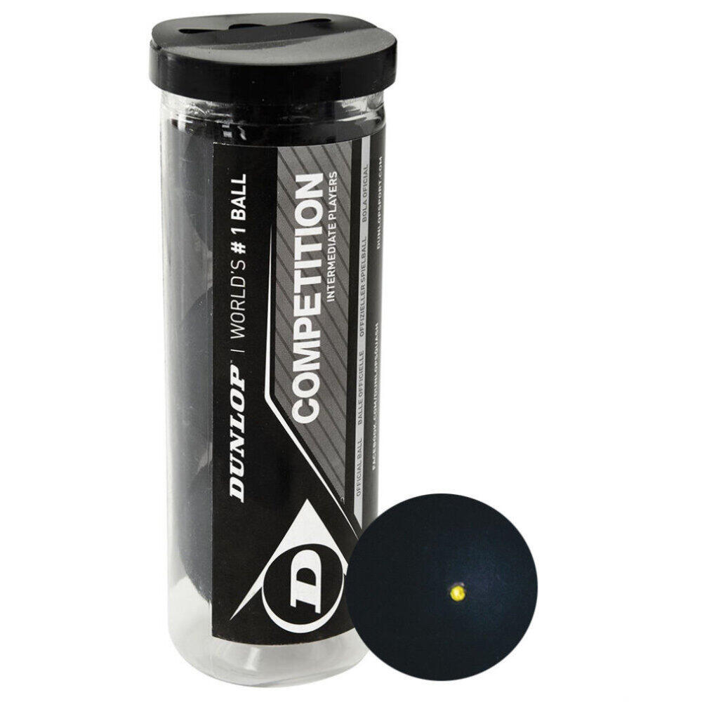 SquashBälle 3erPack Wettbewerb Damen und Herren Schwarz 2/3