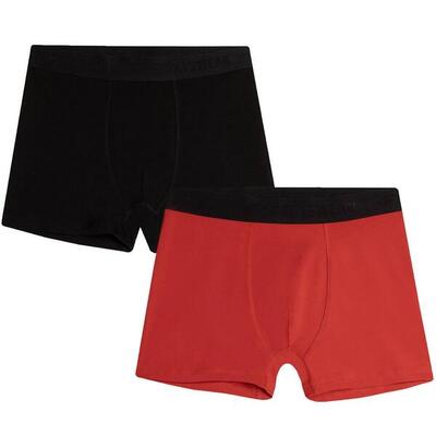 Heren m027 boxershorts (set van 2) (zwart. rood)