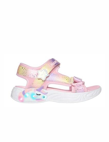 Sandales pour fille Skechers Lights rêves de licorne rose