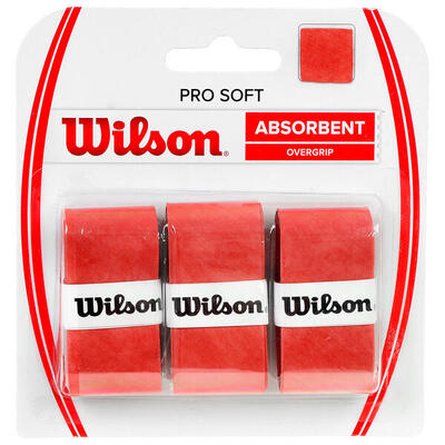 Pro absorberende racket overgrip (set van 3) (rood)