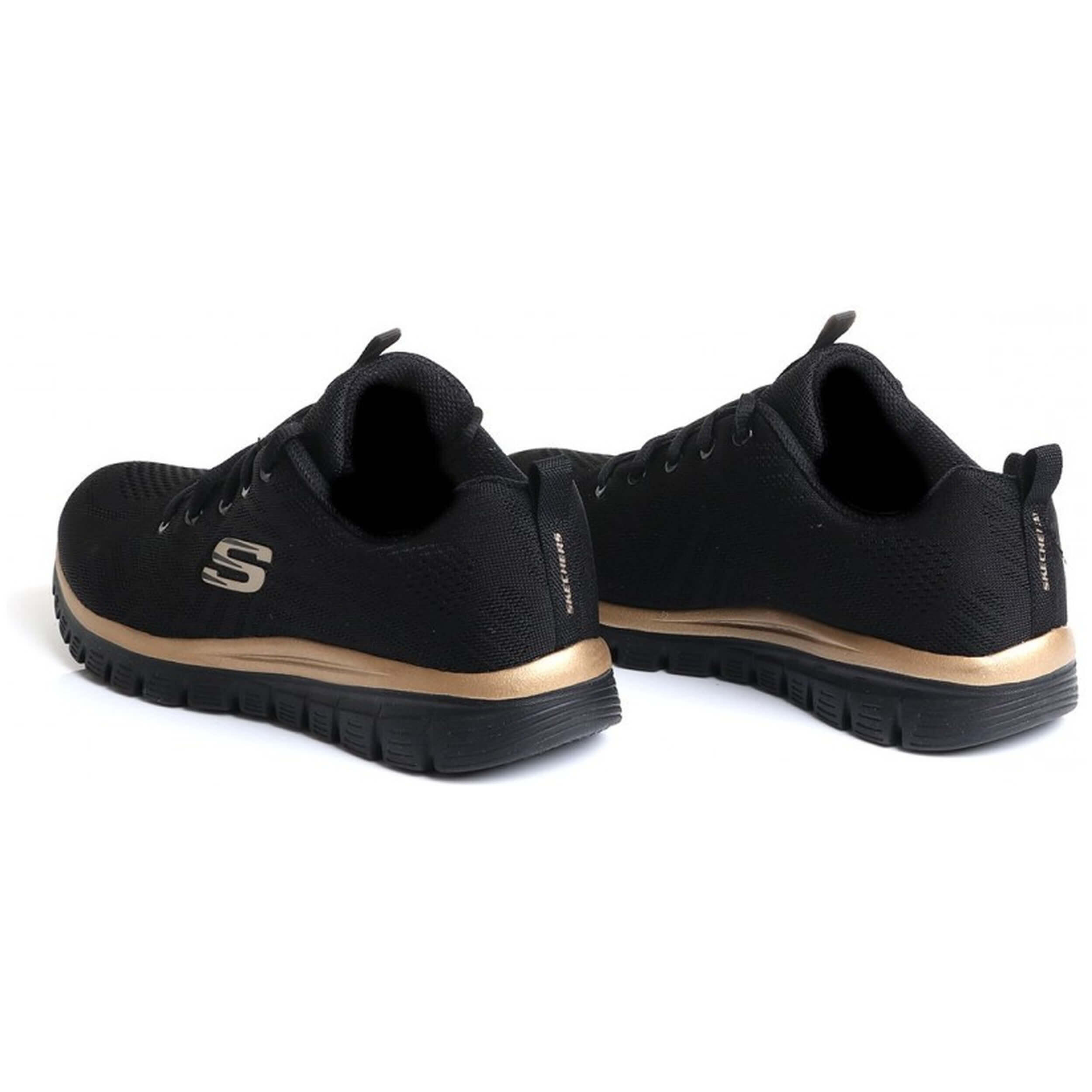 Chaussures Lifestyle Skechers Gracefulget Connected Noir/Rose Gold Femme 4/6