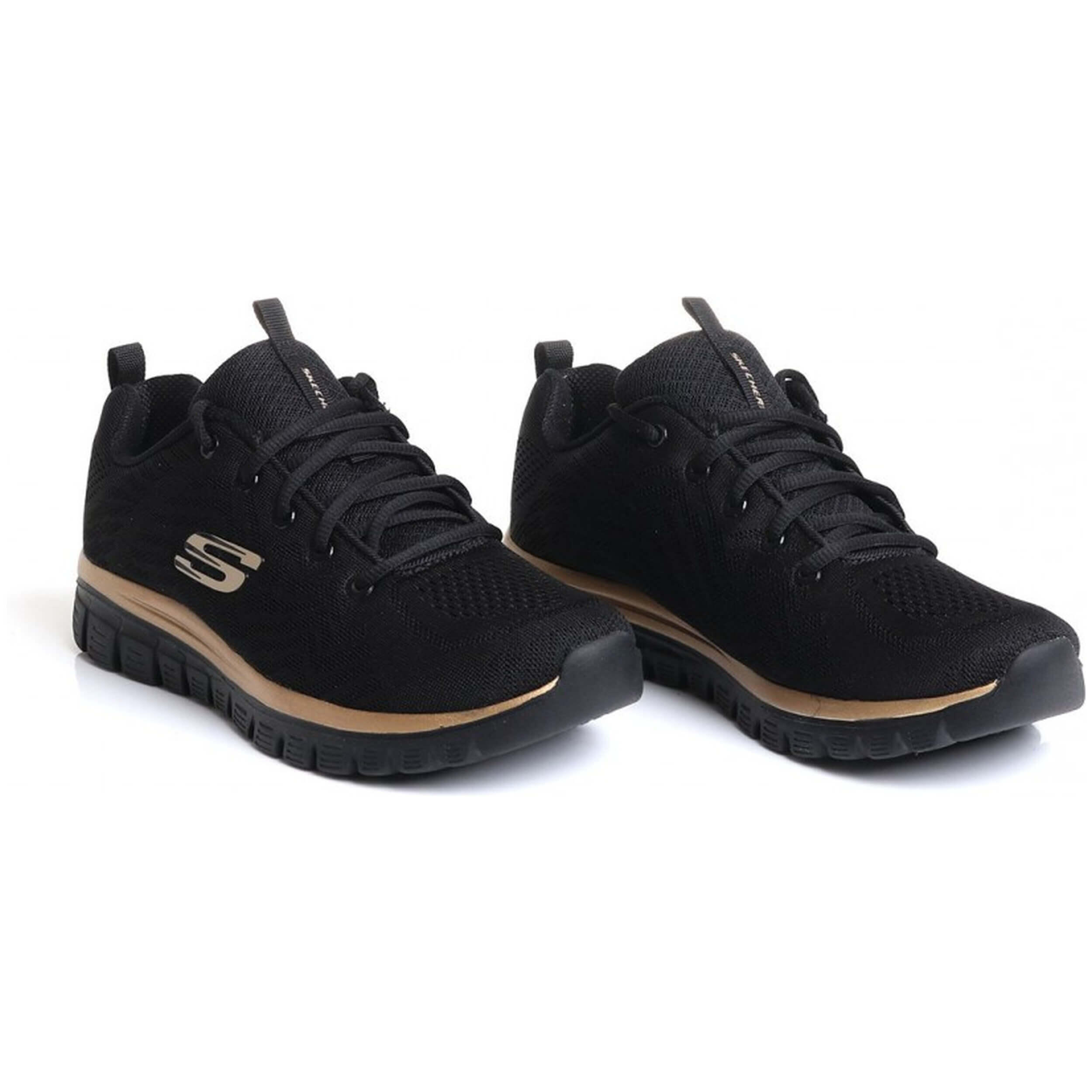 Chaussures Lifestyle Skechers Gracefulget Connected Noir/Rose Gold Femme 2/6