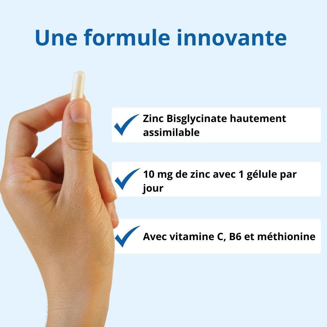 Zinc bisglycinate - Peau saine & Immunité - 60 gélules 3/6