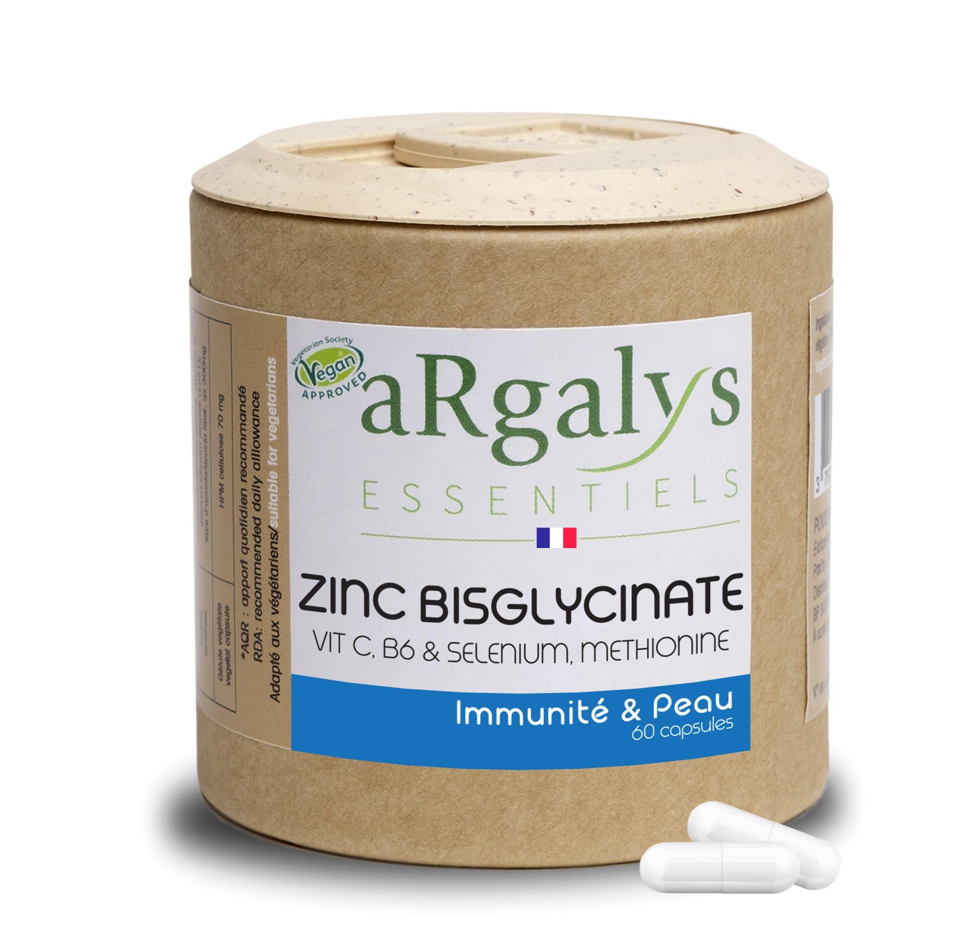 Zinc bisglycinate - Peau saine & Immunité - 60 gélules 1/6