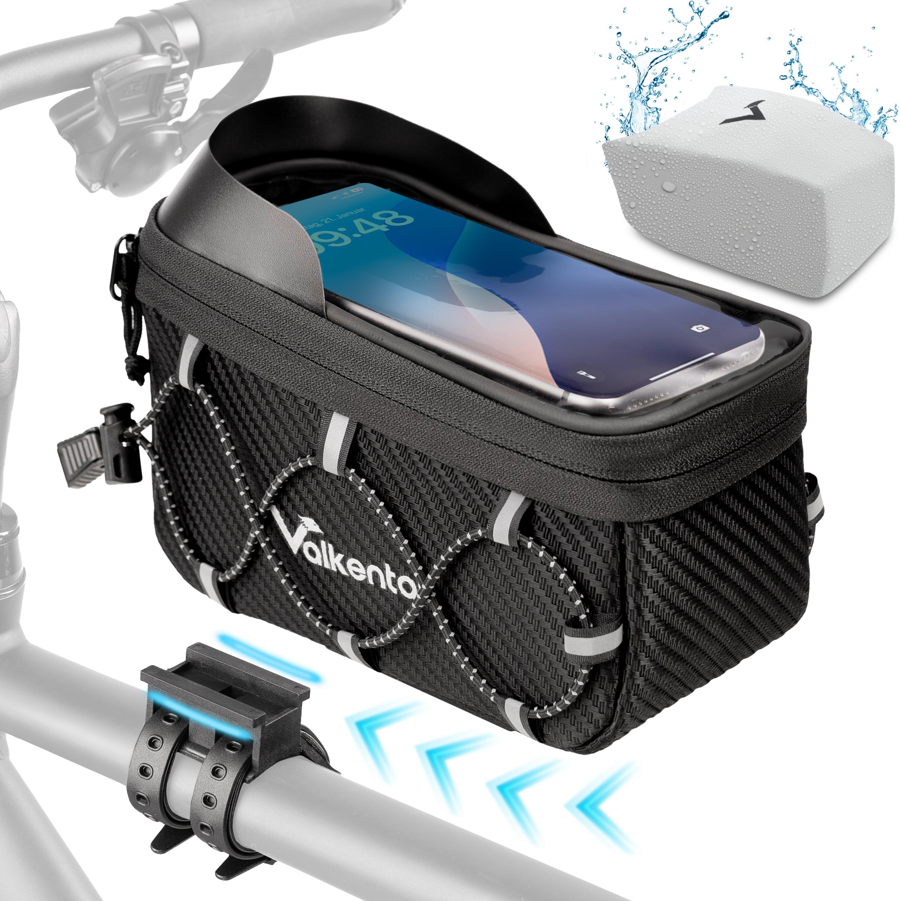 Frame Bag - con scomparto per telefono e protezione contro la pioggia nera 1/7