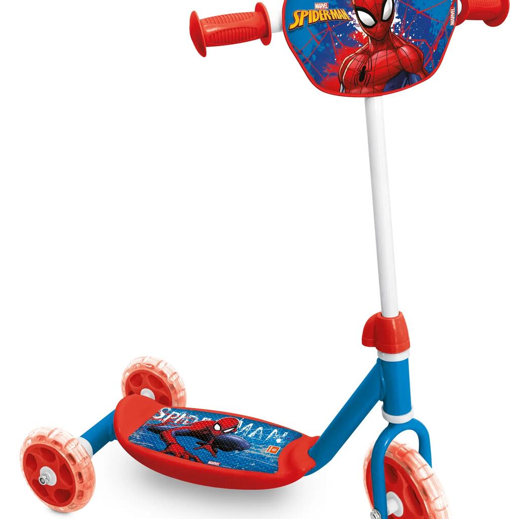 Trojkolesová kolobežka Mondo Spiderman pre deti a biela