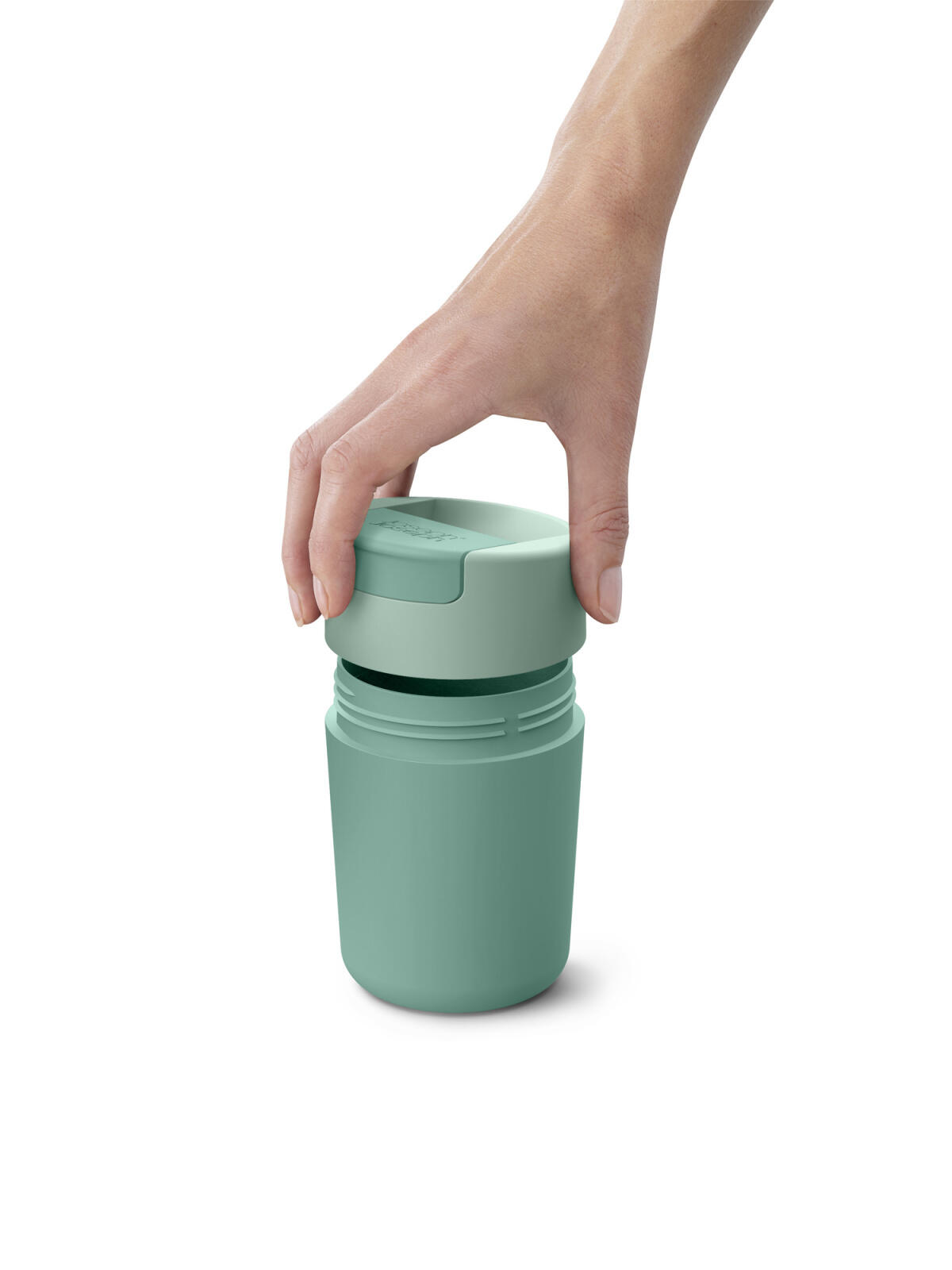 JOSEPH JOSEPH TAZA VIAJE TAPA ABATIBLE 340ML VERDE 5/5