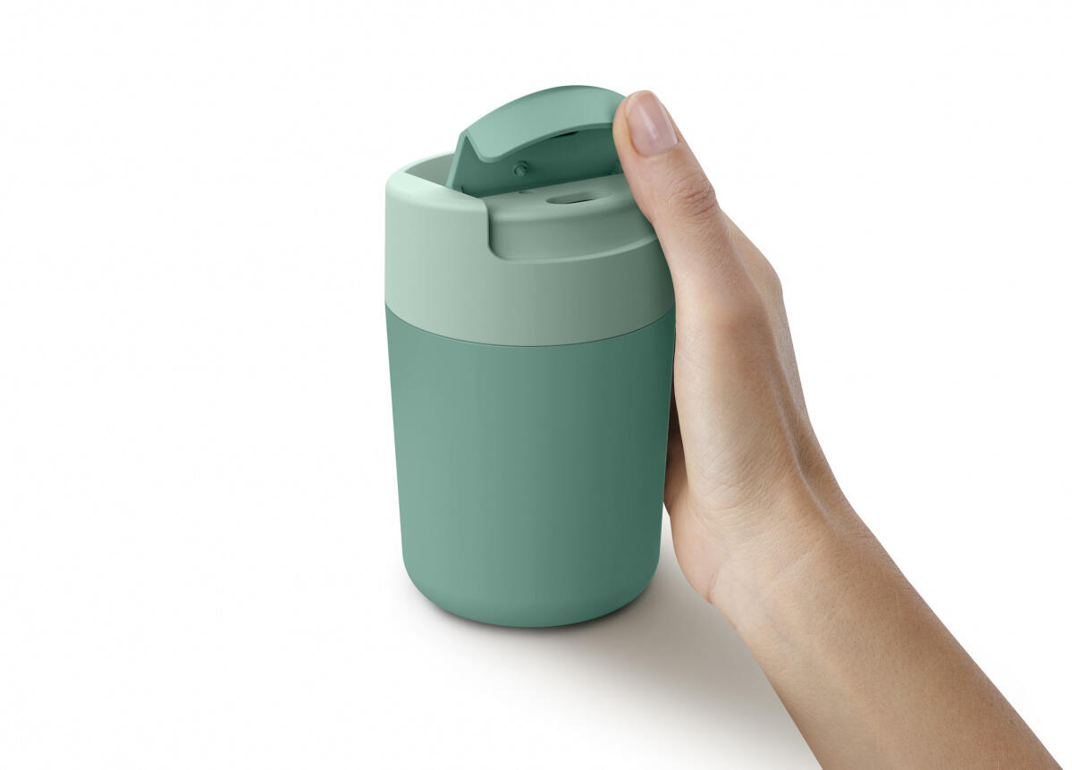JOSEPH JOSEPH TAZA VIAJE TAPA ABATIBLE 340ML VERDE 3/5