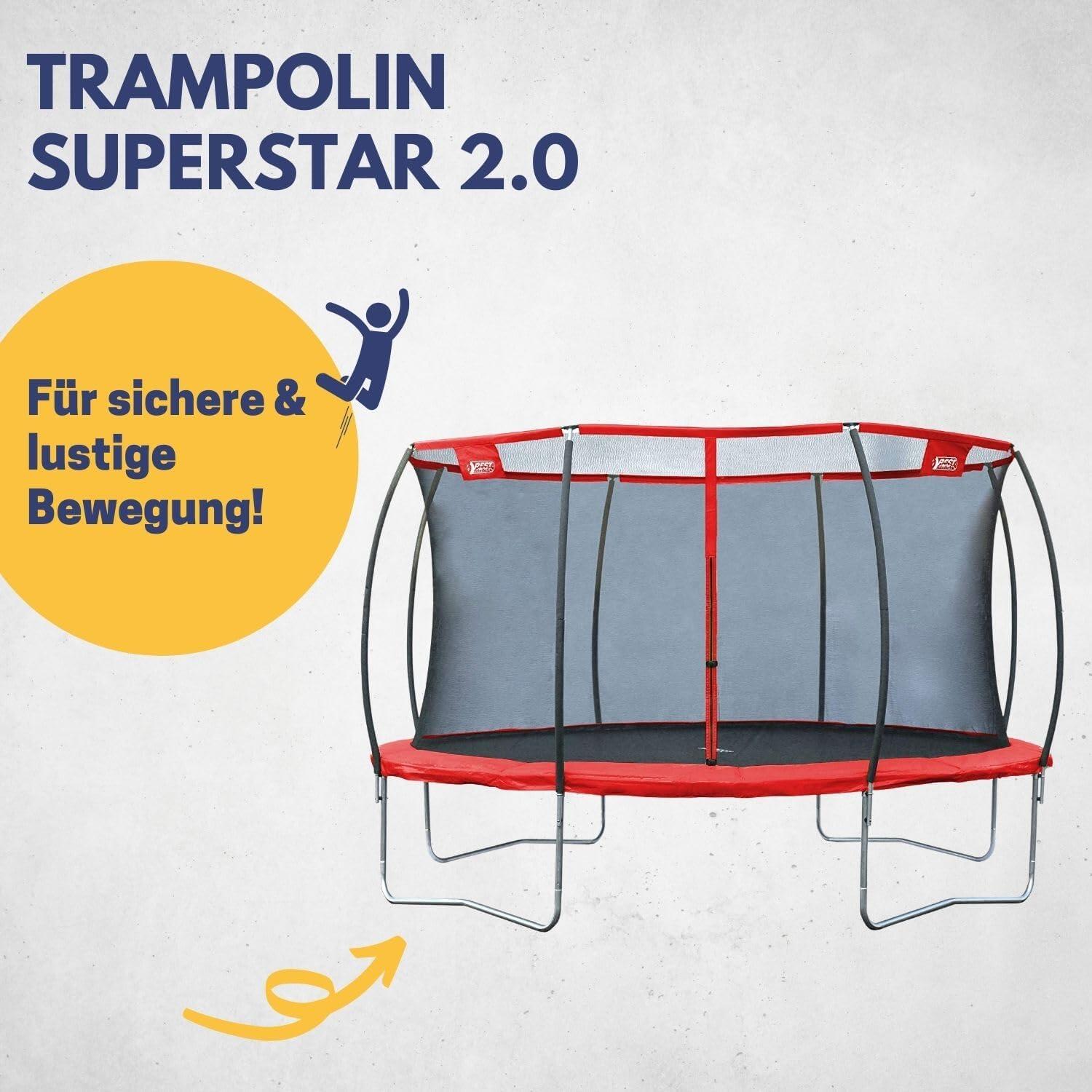 Best Sporting 57141 Trampolin Superstar RED 366 Ø incl. Netz 2/6