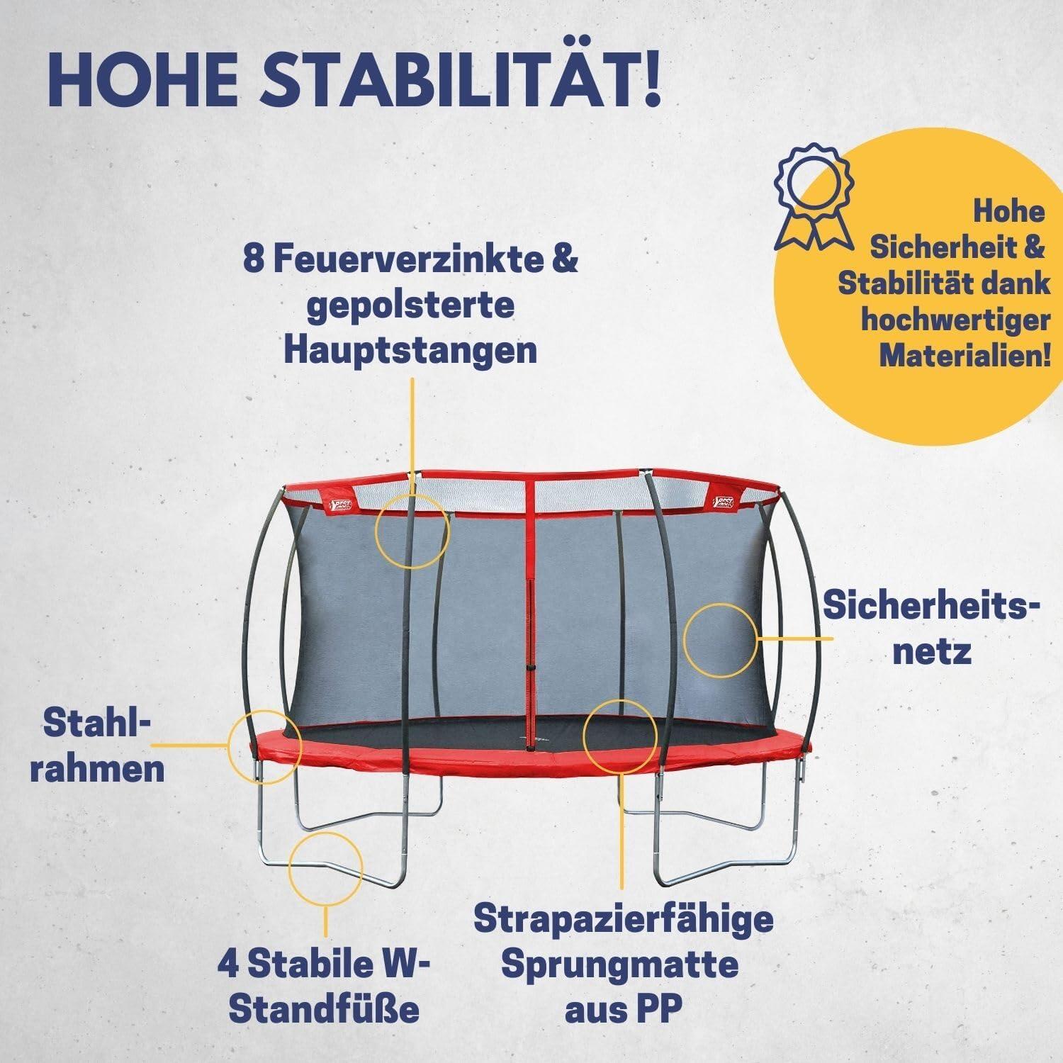 Best Sporting 57141 Trampolin Superstar RED 366 Ø incl. Netz 3/6