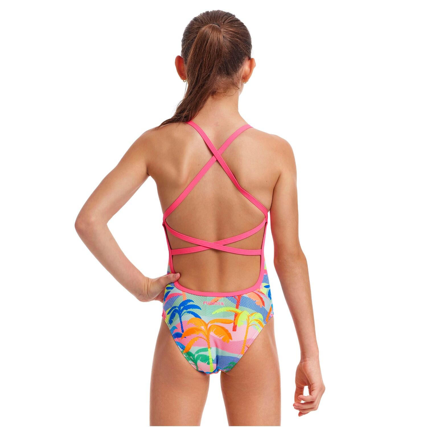 Funkita Poka Palm Badeanzug für Mädchen schnelltrocknend und chlorbeständig 4/5