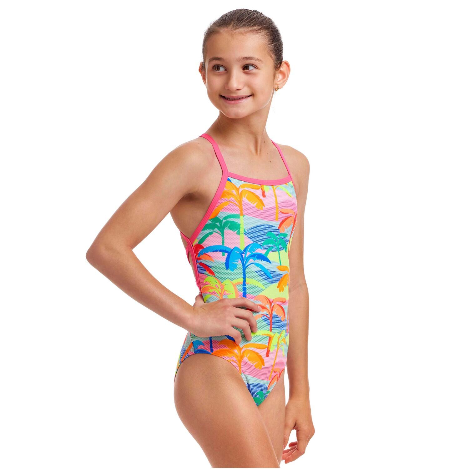 Funkita Poka Palm Badeanzug für Mädchen schnelltrocknend und chlorbeständig 3/5