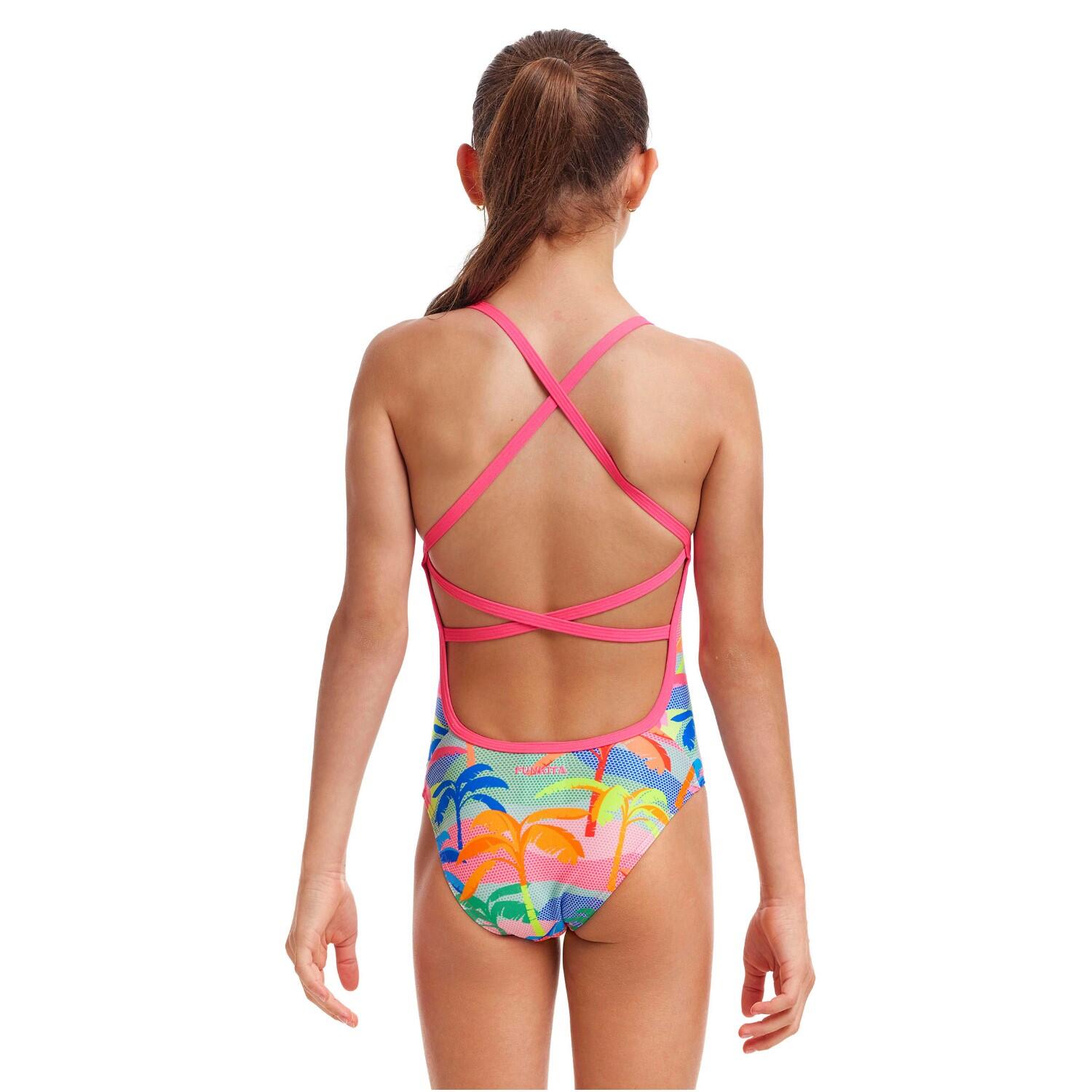 Funkita Poka Palm Badeanzug für Mädchen schnelltrocknend und chlorbeständig 2/5