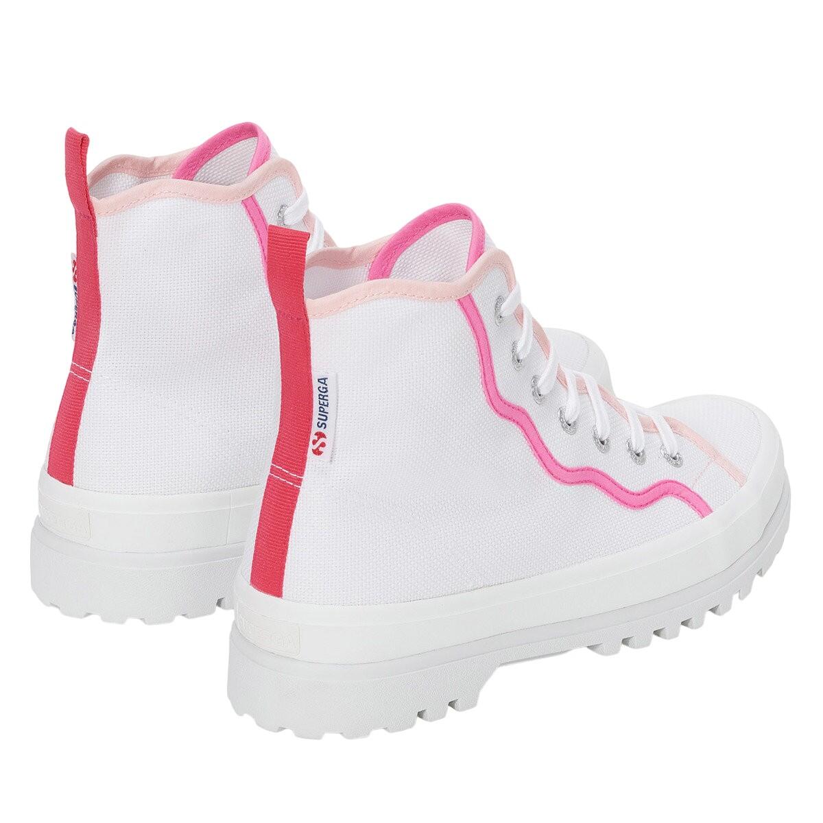 Womens/Ladies 2341 Alpina Curly Bindings Ankle Boots (White/Pink) 2/4