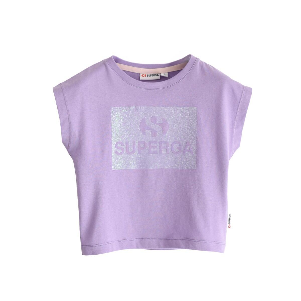SUPERGA Childrens/Kids Glitter Cropped TShirt (Dark Wine)